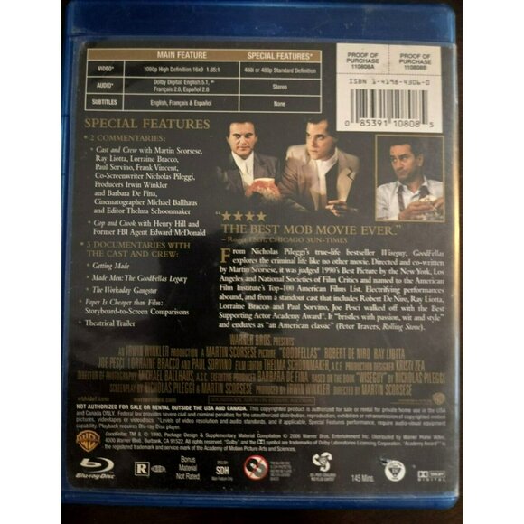 Goodfellas Blu-Ray 2010 1080p HD Special Features Martin Scorsese Film - Picture 2 of 2